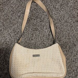 Liz Claiborne Cream and Tan Shoulder Bag